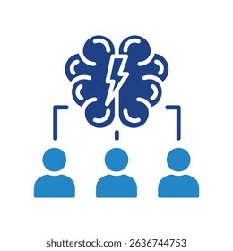 Brainstorm mini illustration dual tone color icon, use for research and development, education, industry, UI, UX kit, app and web development, digital or print.