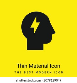 Icono de material amarillo brillante mínimo de la tormenta de ideas