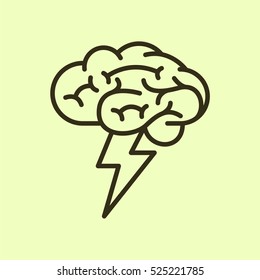 Brainstorm Minimalistic Flat Line Outline Stroke Icon Pictogram Symbol