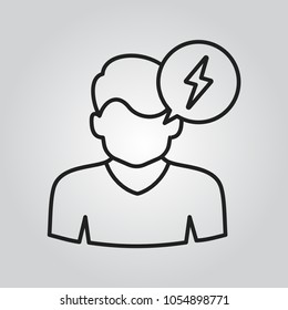 Brainstorm on head icon