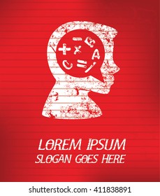 Brainstorm on red background,poster grunge design
