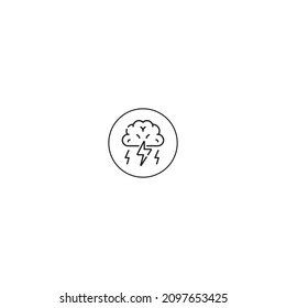 brainstorm outline style icon in circle
