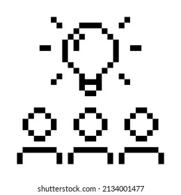 Brainstorm. Pixel Art Business Icon