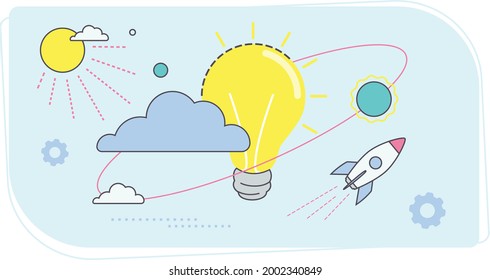 inicio de soluciones creativas de promoción de tormentas de ideas