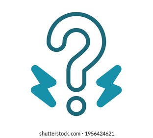 brainstorm question rethink single isolated icon with solid line style
