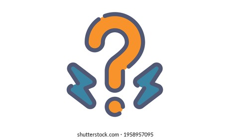 brainstorm question rethink single isolated icon with flat dash or dashed style