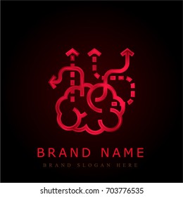 Brainstorm red chromium metallic logo