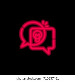 Brainstorm red glowing neon ui ux icon. Glowing sign logo vector