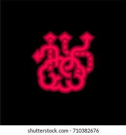 Brainstorm red glowing neon ui ux icon. Glowing sign logo vector