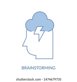 Brainstorm, startup icon Concept. Flat thin line designed vector illustration
