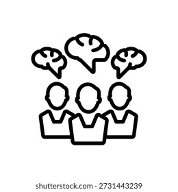 Icono de charla de lluvia de ideas, Vector de línea gráfica