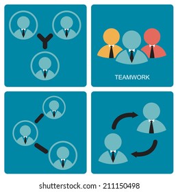 Brainstorm and Teamwork business man concept,Vector symbol