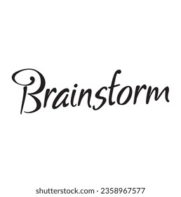 brainstorm text on white background.