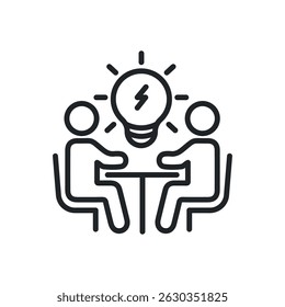 Brainstorm thin line icons. Perfect pixel on transparent background