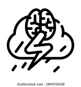 brainstorm training line icon vector. brainstorm training sign. isolated contour symbol black illustration
