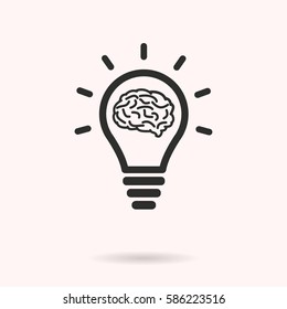 Brainstorm vector icon. Black illustration isolated for graphic and web design.