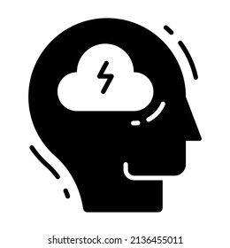 icono de vector de tormenta de ideas. Ilustración para diseño gráfico y web.