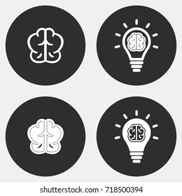 Brainstorm vector icon. Illustration isolated for graphic and web design. Round button.