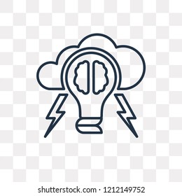 Brainstorm vector outline icon isolated on transparent background, high quality linear Brainstorm transparency concept can be used web and mobile