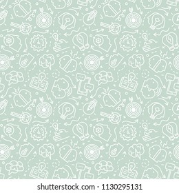 Brainstorm vector seamless doodle pattern.
