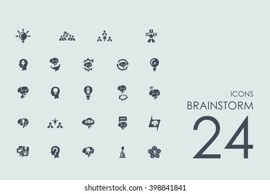 brainstorm vector set of modern simple icons