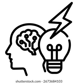 brainstorm web icon in outline style