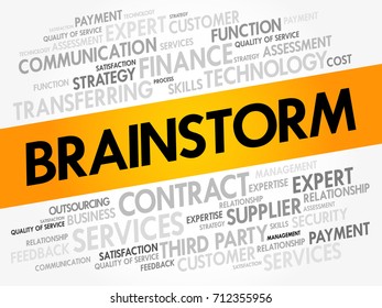 Brainstorm Word Cloud Collage Business Concept Stock Vector (Royalty ...