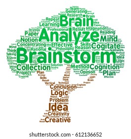 Brainstorm Word Cloud Tree Typography Stock Vector (Royalty Free ...