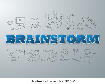 Brainstorm Word On Light Blue Background Stock Vector (Royalty Free ...