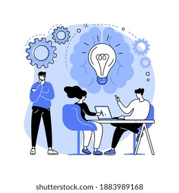 Brainstorming abstract concept vector illustration. Teamwork, brainstorming tools, idea management, creative team, working process, finding solution, startup collaboration abstract metaphor.