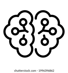 Brainstorming ai icon. Outline Brainstorming ai vector icon for web design isolated on white background