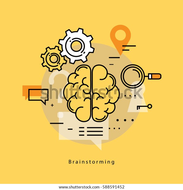 Brainstorming Analysis Flat Line Business Vector Stock Vector (Royalty ...