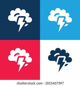 Brainstorming blue and red four color minimal icon set