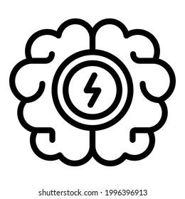 Brainstorming bolt icon. Outline Brainstorming bolt vector icon for web design isolated on white background