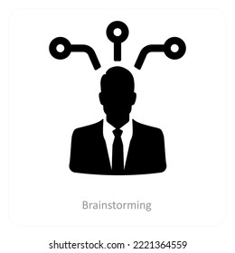 Brainstorming and brain icon concept