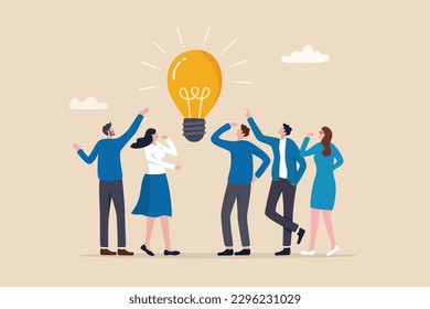 Ideas de negocio de lluvia de ideas, solución para resolver problemas, discusión para descubrir nuevas ideas, reunión o participación, concepto de equipo pensar juntos, gente de negocios intercambiar ideas en reunión de negocios.