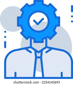 Brainstorming business management icon with blue duotone style. Think, creativity, development, sign, education, mind, technology. Vector illustration