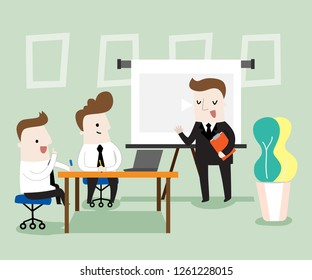 Brainstorming in business plan ,vector and illustration
