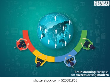 Brainstorming Business for success desing modern Idea and Concept Vector illustration with icons.