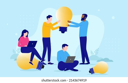 Brainstorming Business Team Four People Idea Stock Vector (Royalty Free ...