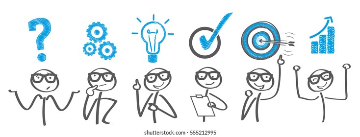 Brainstorming. Businessman solving a problem - Shutterstock ID 555212995