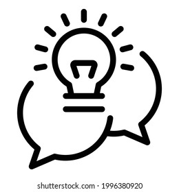 Brainstorming chat icon. Outline Brainstorming chat vector icon for web design isolated on white background