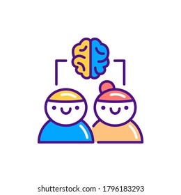 Brainstorming color line icon. Soft skills. Pictogram for web, mobile app, promo. UI UX design element