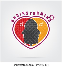 Brainstorming concept ,business idea ,teamwork sign ,businessman symbol. Vector illustration