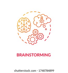 Brainstorming concept icon. Problem solving, inventive thinking idea thin line illustration. Creative ideas generation, opportunities search. Vector isolated outline RGB color drawing