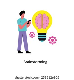 Brainstorming Concept vector illustration.  isolated on white Background. 