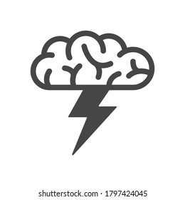 Brainstorming creative idea abstract icon. Brainstorm vector illustration isolated on white background.