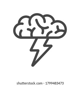 Brainstorming creative idea abstract icon. Brainstorm vector illustration isolated on white background.