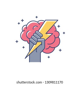 Brainstorming creative idea icon.