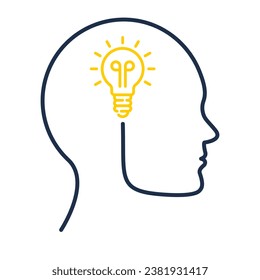 Brainstorming creative idea icon - İllüstrasyon